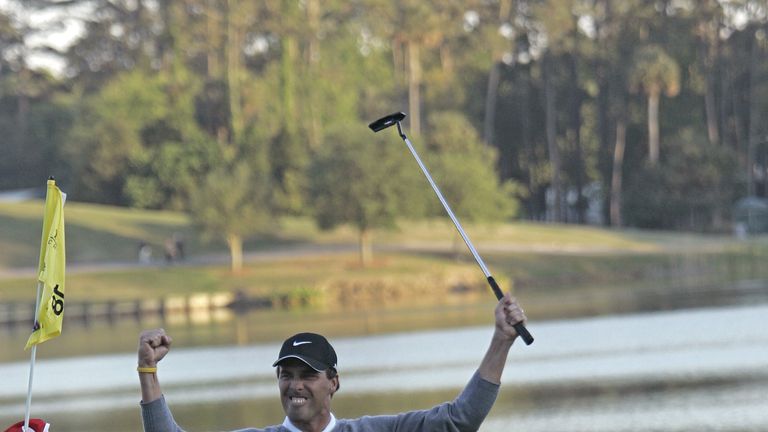 Stephen Ames celebrates after winning The Players Championship in 2006