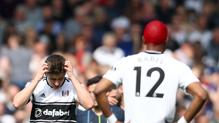 Tom Cairney reacts with Fulham 2-0 down at home to Manchester City