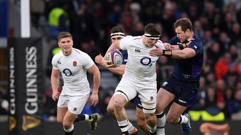 Tom Curry on the charge for England
