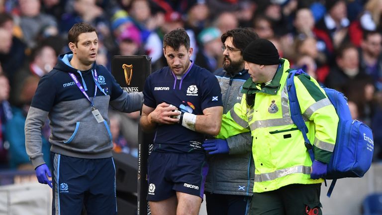 Scotland's Tommy Seymour injured against Wales