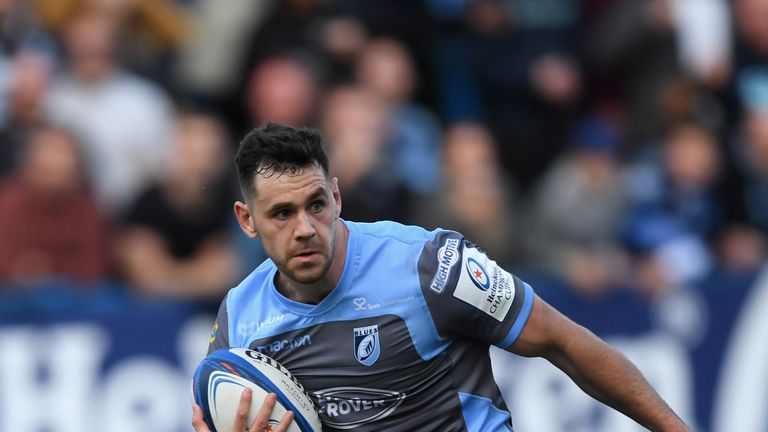 Tomos Williams during the Champions Cup match between Cardiff Blues and Glasgow Warriors at Cardiff Arms Park on October 21, 2018 in Cardiff, United Kingdom.