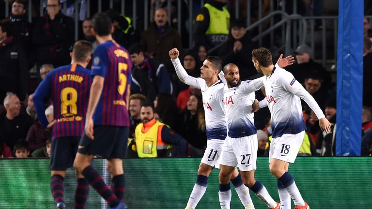 Tottenham drew with Barcelona in the group stages of the Champions League 