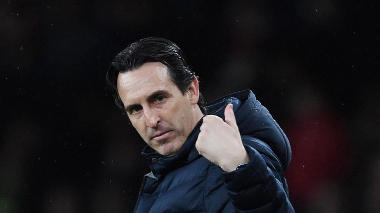 Unai Emery during Arsenal's win over Manchester United