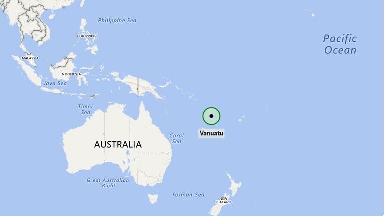 Vanuatu is 2,247 miles from Australia
