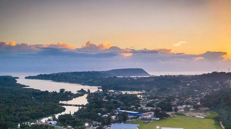 A picturesque view of Vanuatu's national stadium