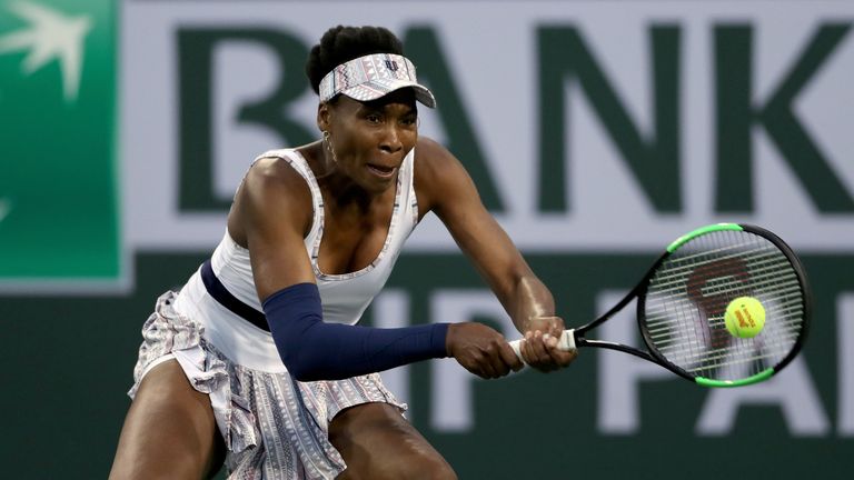 Venus Williams in action at Indian Wells