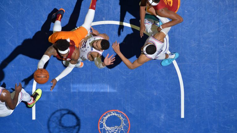 Wesley Matthews of the Indiana Pacers shoots the ball against the Philadelphia 76ers