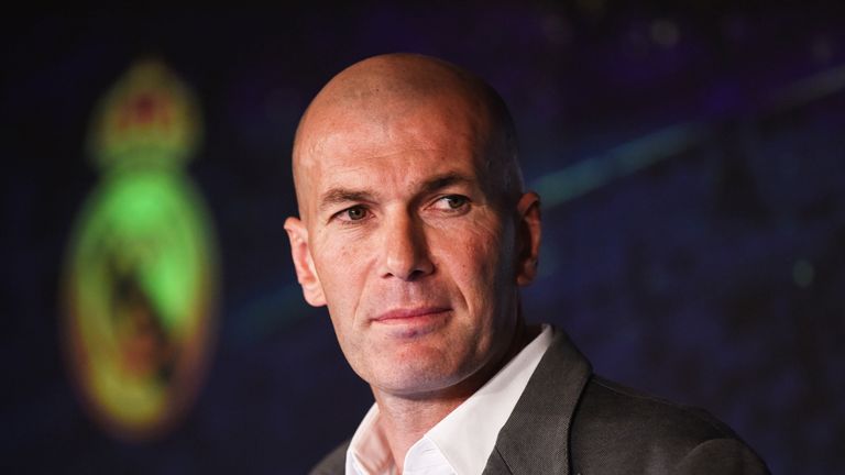 Zinedine Zidane makes a return as Real Madrid manager during a press conference on March 11, 2019