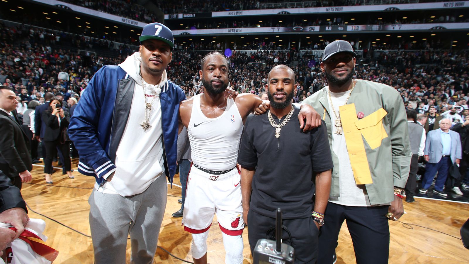 LeBron James, Chris Paul, Carmelo Anthony watch Dwyane ...