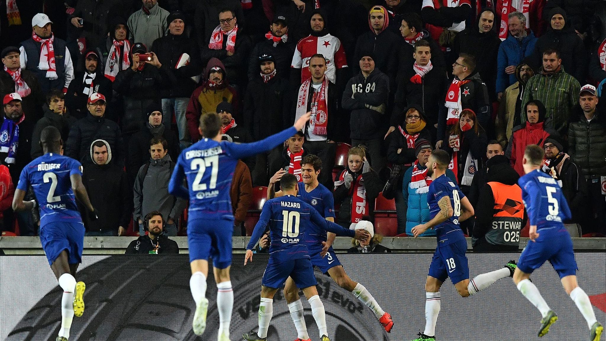 Slavia Prague 0-1 Chelsea: Late Marcos Alonso goal gives Blues