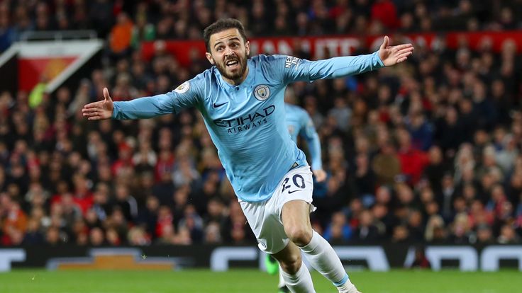 Bernardo Silva celebrates after giving Manchester City a second-half lead