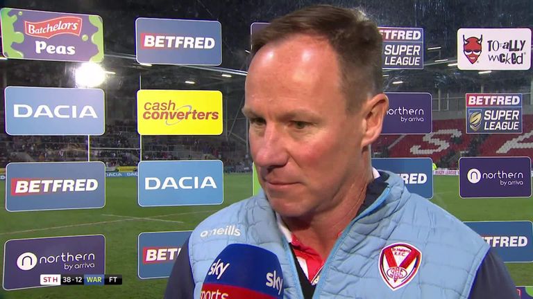 St Helens coach Justin Holbrook was pleased that his side continued to play throughout the game against Warrington instead of just protecting their first-half lead