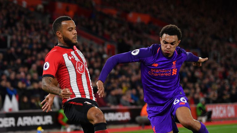 Ryan Bertrand in action against Liverpool