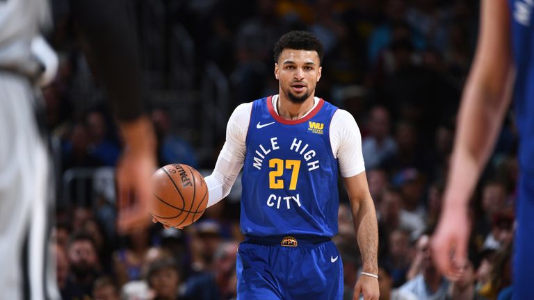 Jamal Murray in action for the Denver Nuggets in Game 5 against the San Antonio Spurs
