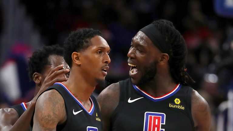 Electric reserves Lou Williams and Montrezl Harrell in action for the Los Angeles Clippers