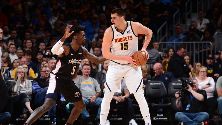 Nikola Jokic in action against the Washington Wizards