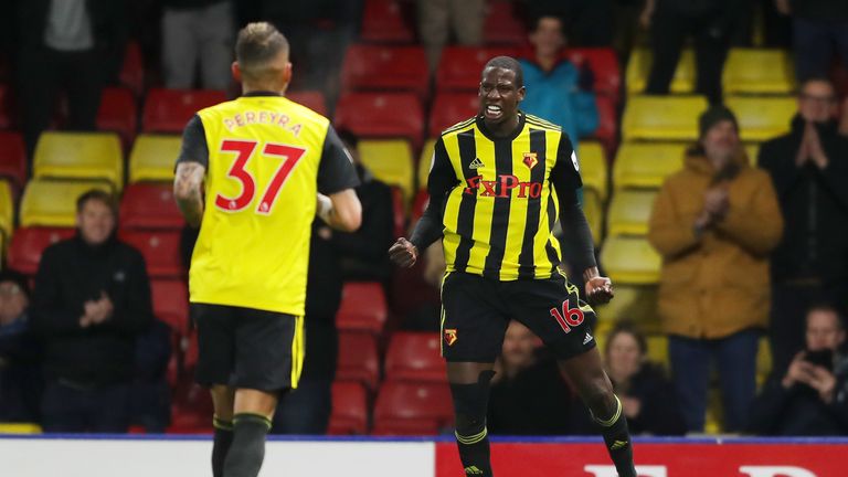 Abdoulaye Doucoure, Watford, Premier League vs Fulham at Vicarage Road