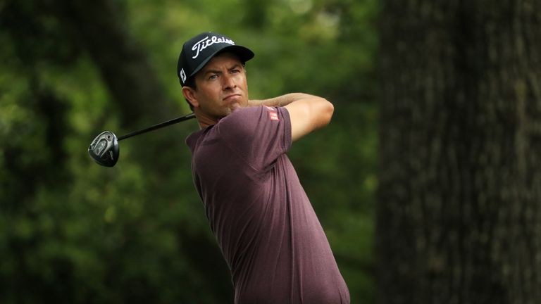 Adam Scott during the first round of the Masters