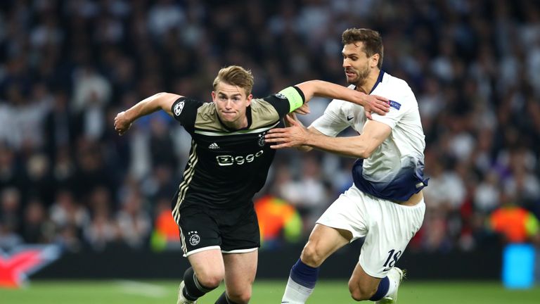  Matthijs de Ligt in action for Ajax against Tottenham