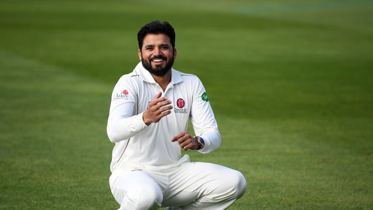 TAUNTON, ENGLAND - APRIL 02: Azhar Ali of Somerset looks on during a Somerset County Cricket Club Photocall at The Cooper Associates County Ground on April 02, 2019 in Taunton, England