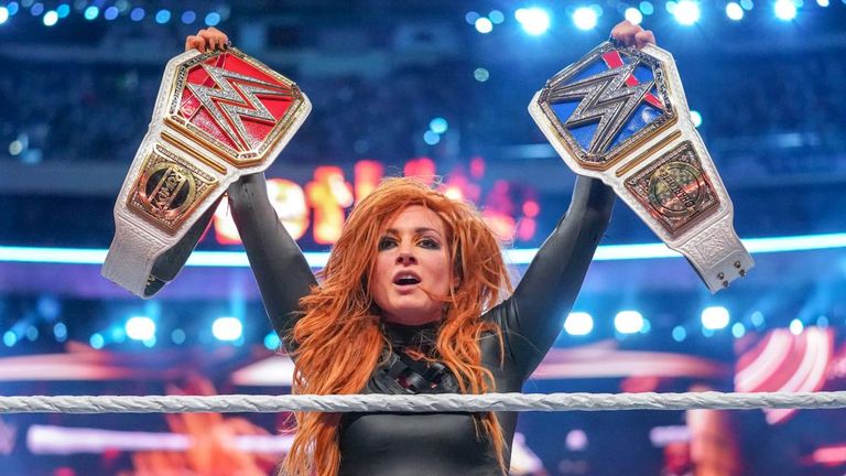 Becky Lynch won both the Raw and SmackDown titles in the main event of WrestleMania on Sunday night