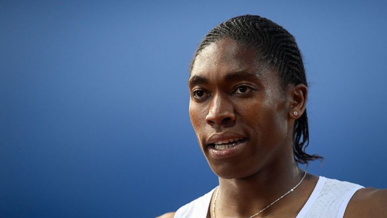 South Africa's Caster Semenya looks on after running in the Women's 1500m race during the IAAF Diamond League athletics meeting Athletissima in Lausanne on July 5, 2018. 
