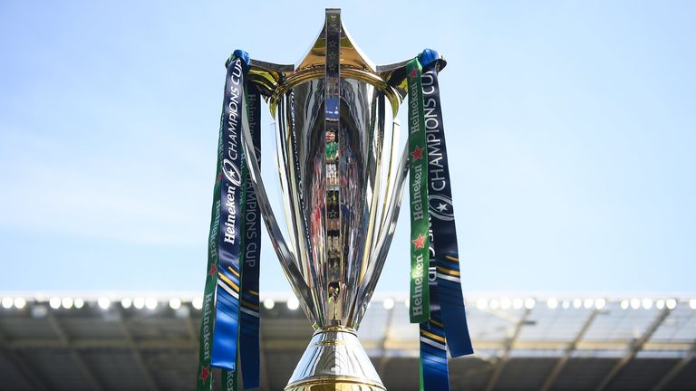 20 April 2019; A general view of the Champions Cup trophy prior to the Heineken Champions Cup Semi-Final match between Saracens and Munster at the Ricoh Arena in Coventry, England. Photo by David Fitzgerald/Sportsfile