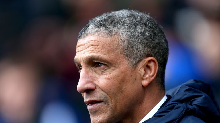 Hughton's Brighton have lost four Premier League games in a row