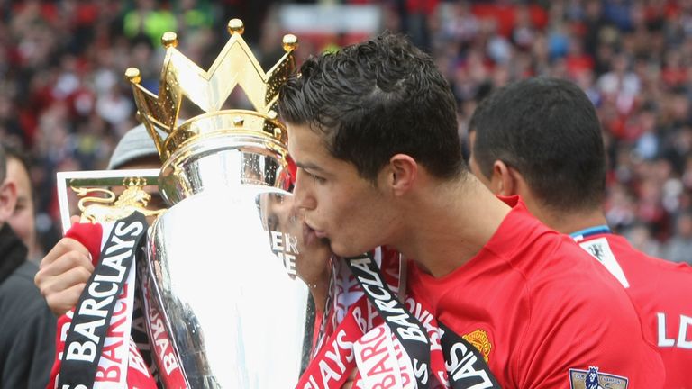 Cristiano Ronaldo won the Premier League three times with Manchester United