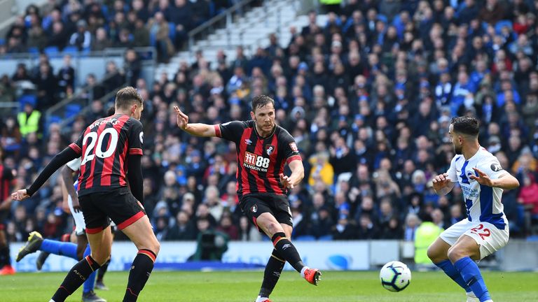 Dan Gosling gives Bournemouth the lead at the AMEX Stadium