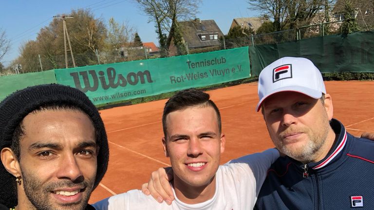Dustin Brown, Daniel Altmaier, coach Patrice Hopfe