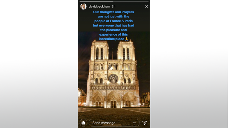 David Beckham also posted his thoughts on social media