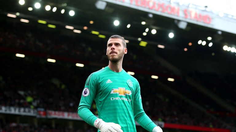 David de Gea during Manchester United's Premier League match at home to Chelsea