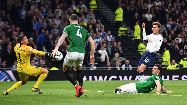 Shane Duffy and Mat Ryan keep out Dele Alli&#39;s effort in Spurs vs Brighton