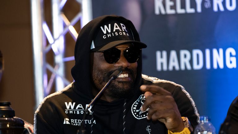 Dereck Chisora during Thursday's press conference ahead of his showdown with Senad Gashi