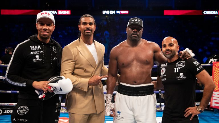 Derek Chisora and his manager David Haye will be plotting future fights after Saturday's points win (Pic: Ian Walton/Matchroom Boxing)