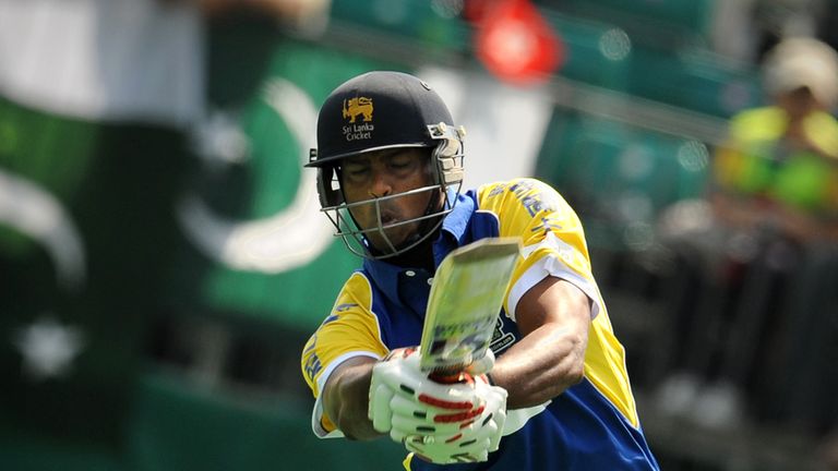 Sri Lankan batsman Dilhara Lokuhettige succumbs to a missed ball during their cricket sixes match against Pakistan on October 31, 2009 at the Kowloon cricket club in Hong Kong
