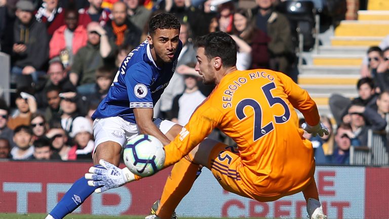 Dominic Calvert-Lewin had a glorious chance to level for Everton