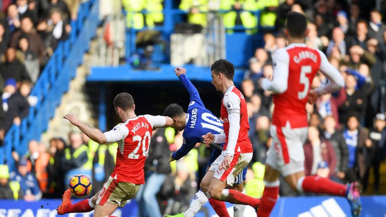 xxxx during the Premier League match between Chelsea and Arsenal at Stamford Bridge on February 4, 2017 in London, England.