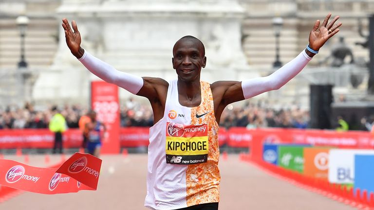 Kenya's Eliud Kipchoge has won the London Marathon four times including victory in 2019