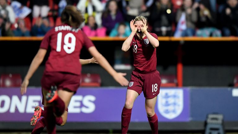 Ellen White scored England's second in the opening minute of the second half against Spain