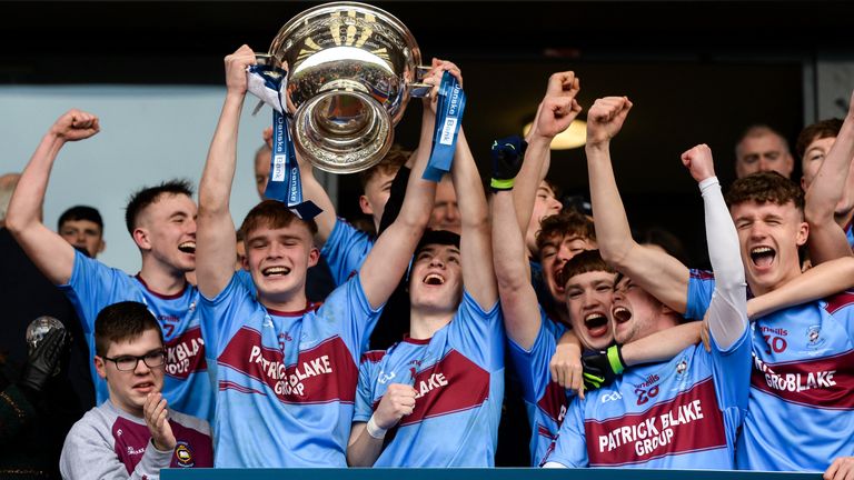 St Michael's Enniskillen celebrate the MacRory Cup triumph