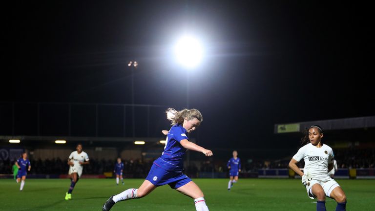 Scotland&#39;s Erin Cuthbert helped Chelsea to the league and cup double last season.