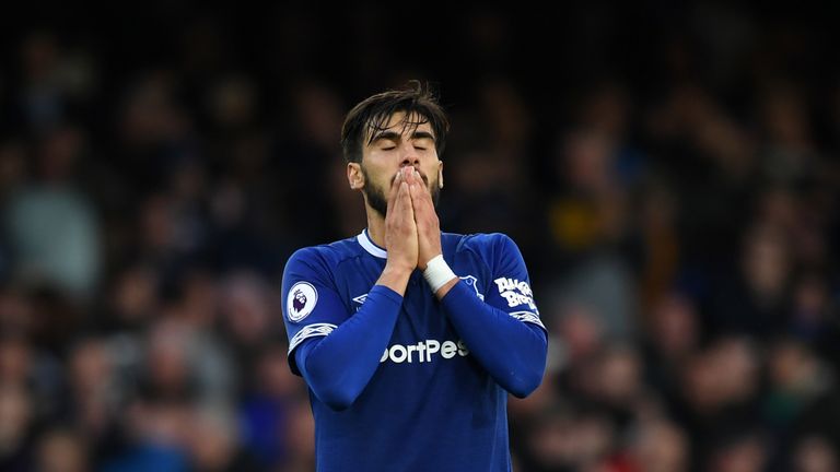 Everton midfielder Andre Gomes