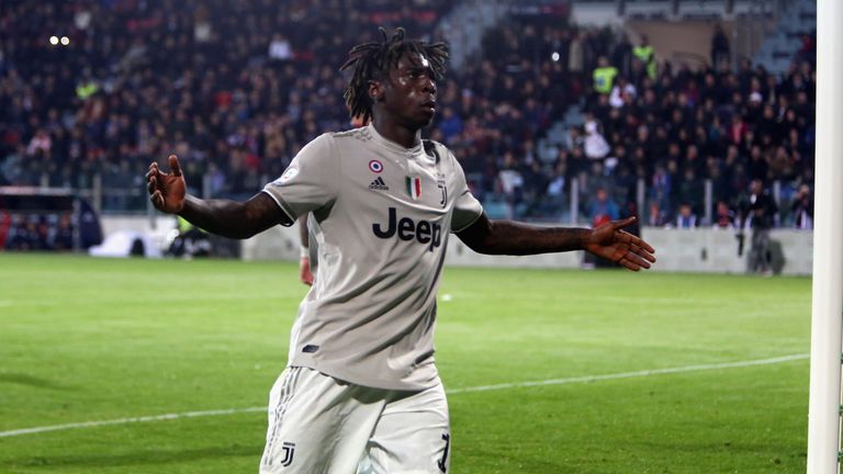 Juventus forward Moise Kean responds to racist abuse by scoring against Cagliari