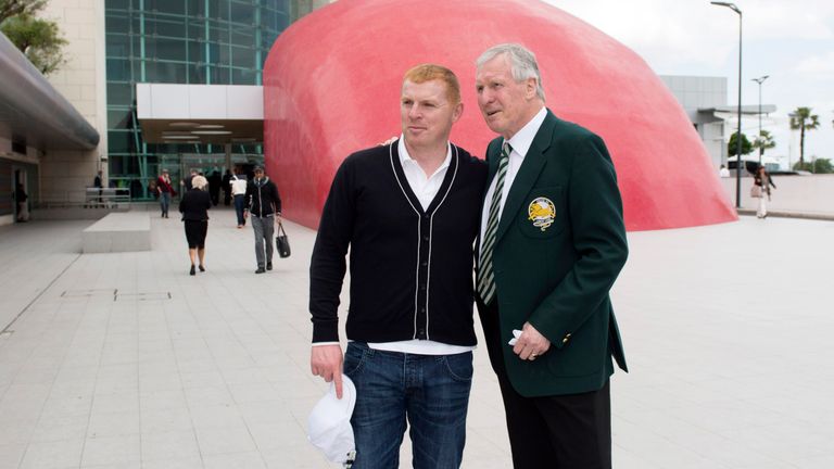 Neil Lennon and Billy McNeill in 2014