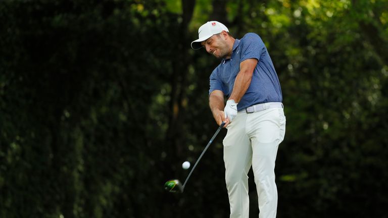 Francesco Molinari during the second round of the Masters