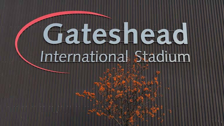 during the FA Cup Second Round tie between at Gateshead FC v and Warrington Town on December 7, 2014 in Gateshead, England.