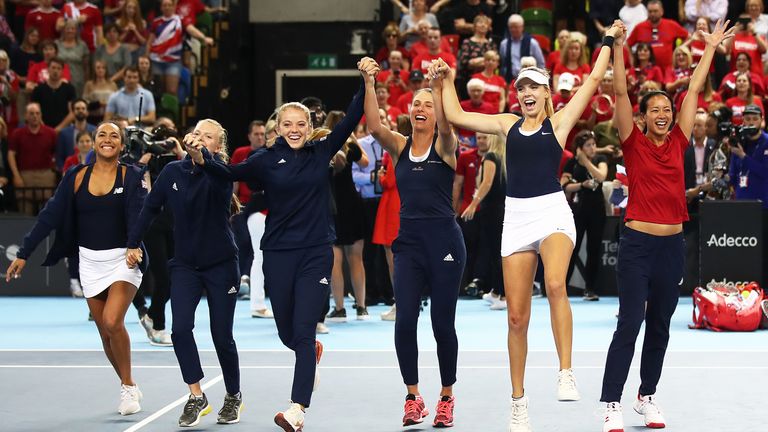 The jubilant British contingent celebrate their victory at London's Copper Box