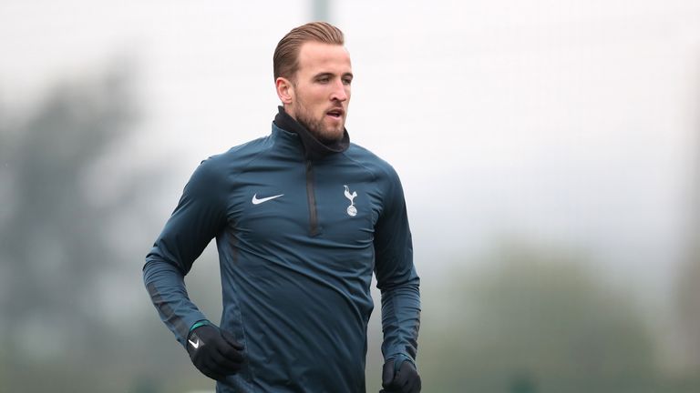 Harry Kane trains with Tottenham Hotspur